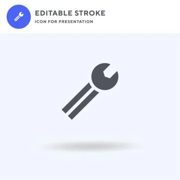 Wrench icon vector, filled flat sign, solid pictogram isolated on white, logo Stock Illustration