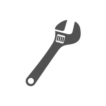 Wrench icon on white background Stock Illustration