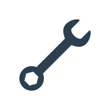 Wrench icon on white background. Stock Illustration