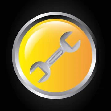 Wrench icon. Work in Progress design. Vector graphic Illustrazione stock