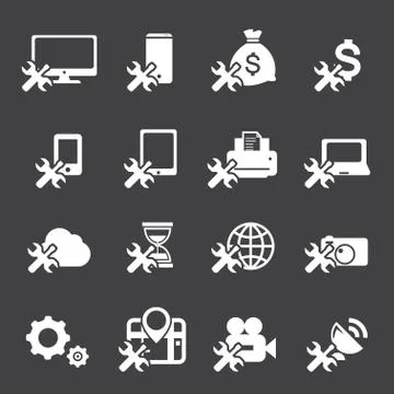 Wrench icons set Stock Illustration