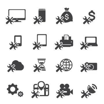 Wrench icons set Stock Illustration