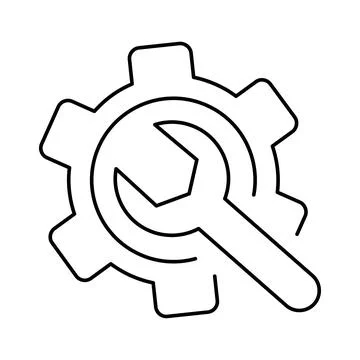 Wrench inside the gearwheel Stock Illustration
