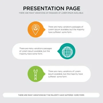 Wrench, International globe, Location pointer presentation Stockillustratie