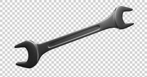 Wrench isolated on white background.3d rendering. Illustrazione stock