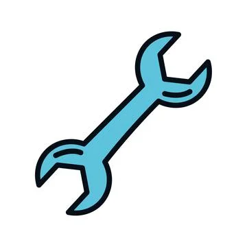 Wrench key tool Stock Illustration