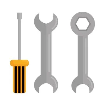 Wrench keys tools and screwdriver Illustration