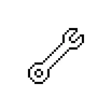 Wrench Line Art Pixel Ilustração Stock