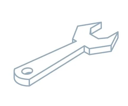 Wrench linear isometric icon Stock Illustration