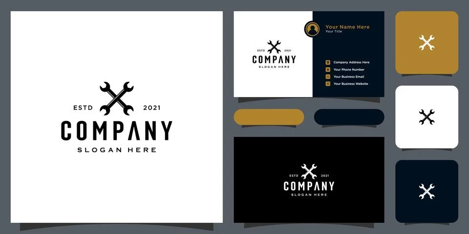 Wrench logo vector design template Stock Illustration