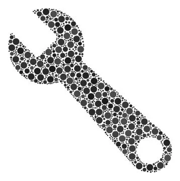 Wrench Mosaic of Dots 스톡 일러스트
