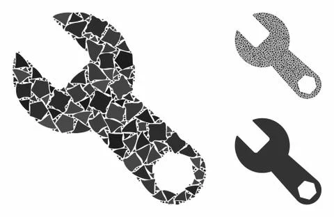 Wrench Mosaic Icon of Irregular Elements Stockillustratie