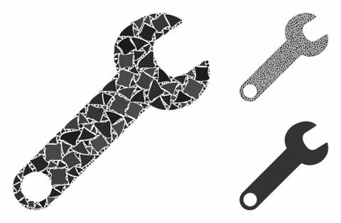Wrench Mosaic Icon of Uneven Elements Stock Illustration