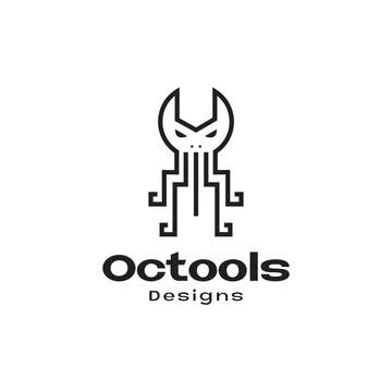Wrench with octopus logo design vector graphic symbol icon sign illustratio.. 스톡 일러스트