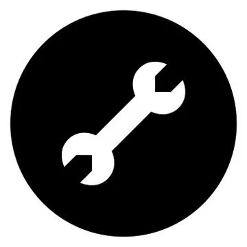 Wrench or spanner icon round vector illustration graphics design. Stock Illustration