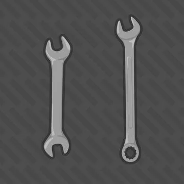 Wrench or spanner silver metal vector illustration Stock Illustration