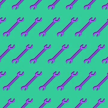 Wrench pattern seamless. Repair Tool background. Vector texture Illustrazione stock
