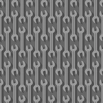Wrench pattern seamless. Repair Tool background. Vector texture Illustrazione stock