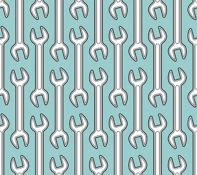 Wrench pattern seamless. Repair Tool background. Vector texture Illustrazione stock