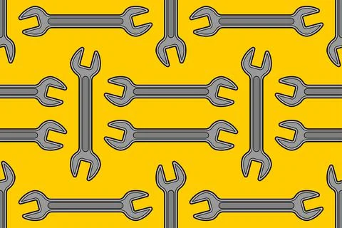 Wrench pattern seamless. Repair Tool background. Vector texture Illustrazione stock