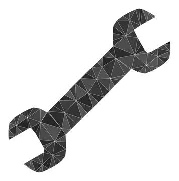 Wrench Polygonal Mocaic Icon 스톡 일러스트