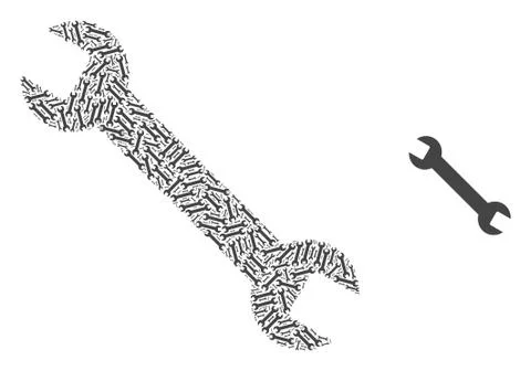 Wrench Recursion Composition of Self Icons 스톡 일러스트