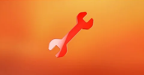 Wrench Red 3d Icon Stock Footage 71162146