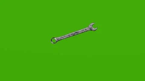The wrench rotates on the green screen Stock Footage 279063034