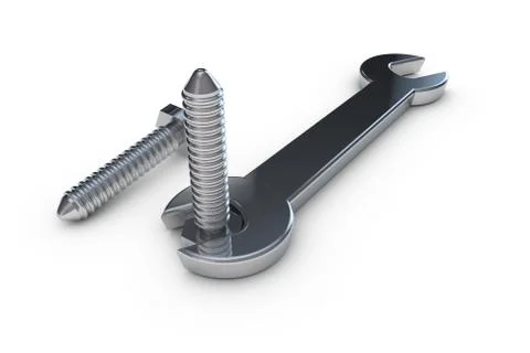Wrench with screws Stock Illustration
