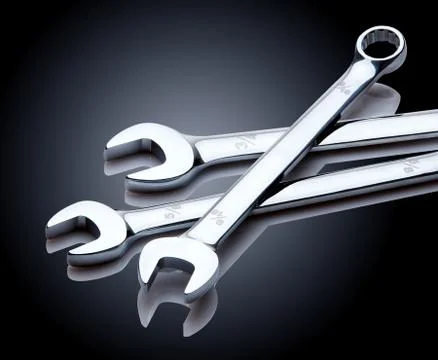 Wrench Set Isolated Stock Photos