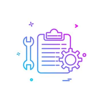 Wrench setting gear check  list icon vector design Illustrazione stock