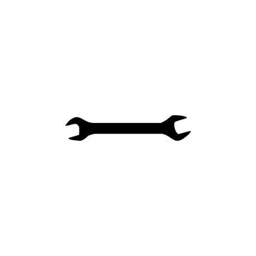 Wrench Silhouette, Flat Style Stock Illustration