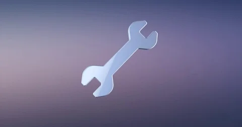 Wrench Silver 3d Icon Stock Footage 71162887