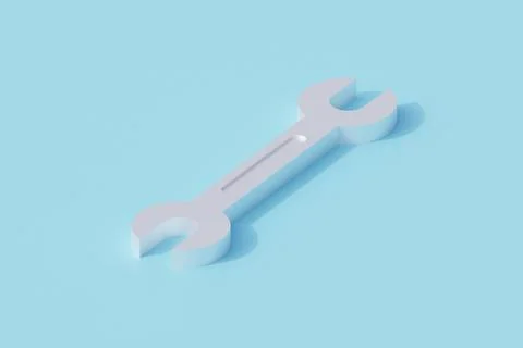 Wrench single isolated object. 3d render illustration イラスト素材