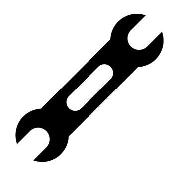 Wrench solid icon. Repair tool vector illustration isolated on white. Spanner Illustrazione stock
