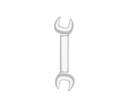 Wrench, spanner, adjustable wrench, workshop and auto repair shop, logo Stock Illustration