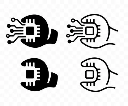 Wrench, spanner, processor and cpu, graphic design Stock Illustration