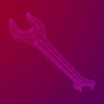 Wrench. Spanner repair tool. Stock Illustration