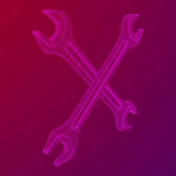 Wrench. Spanner repair tool. Stock Illustration