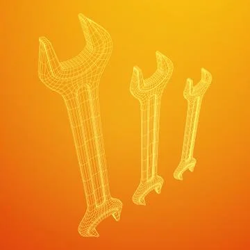 Wrench. Spanner repair tool. Stock Illustration