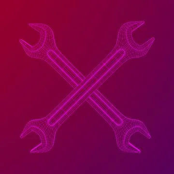 Wrench. Spanner repair tool. Stock Illustration