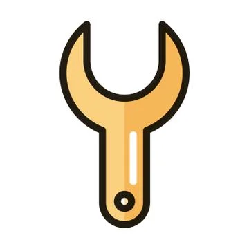 Wrench support tool internet web technology interface line and fill style icon Stock Illustration
