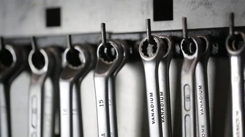 Wrench swinging putting down a beautiful shade Stock Footage 59596362