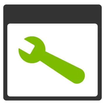 Wrench Tool Calendar Page Flat Icon Ilustração Stock