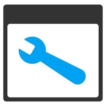 Wrench Tool Calendar Page Vector Toolbar Icon Ilustração Stock