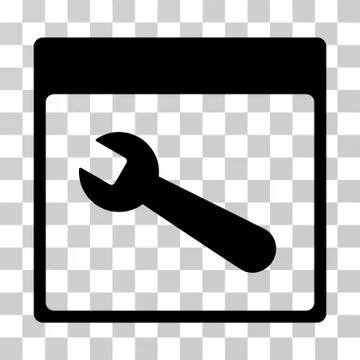 Wrench Tool Calendar Page Vector Icon Ilustração Stock