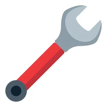 Wrench tool featuring a red handle and grey head, symbolizing repair,maintenance Illustration