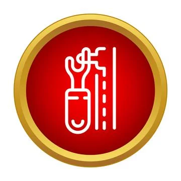 Wrench tool fixing road line icon inside circle Stock Illustration