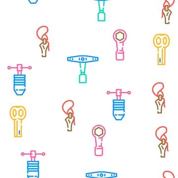 Wrench tool spanner repair vector seamless pattern Illustrazione stock