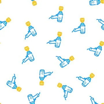 Wrench tool vector seamless pattern color Stock Illustration